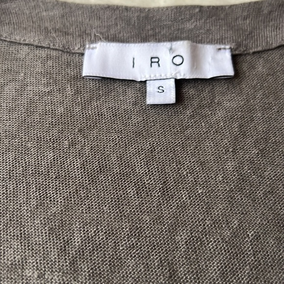 Like New🖤 IRO Sz S Tissa Lace Up Slub Linen Stone Grey Relaxed Sleeveless Top - Picture 9 of 12
